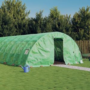 vidaXL Tuinkas met stalen frame 30 m² 6x5x2,3 m groen