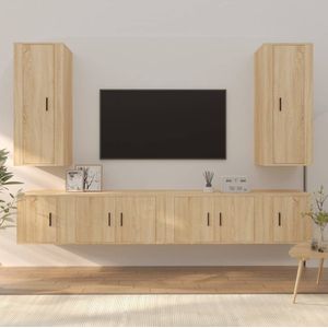 vidaXL 6-delige Tv-meubelset bewerkt hout sonoma eikenkleurig