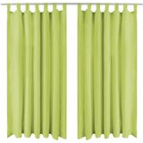 vidaXL-Micro-satijnen-gordijnen-met-lussen-140x175-cm-groen-2-st