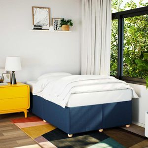 vidaXL Bedframe stof blauw 120x190 cm