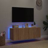 vidaXL Tv-wandmeubels met LED 2 st 60x35x41 cm sonoma eikenkleurig
