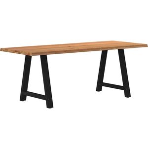 vidaXL Eettafel met natuurlijke rand massief eikenhout rechthoekig