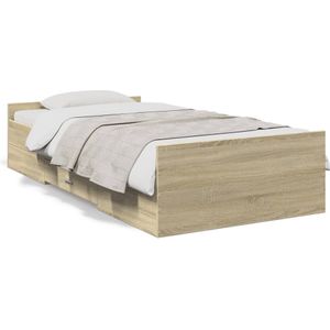 vidaXL Bedframe met lades bewerkt hout sonoma eikenkleurig 100x200 cm