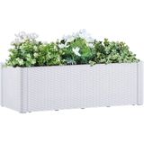 VidaXL Plantenbak Hoog met Zelfbewateringssysteem 100x43x33 cm Wit