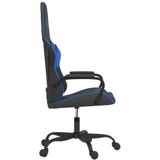 vidaXL Massage gamestoel kunstleer zwart en blauw