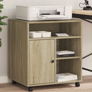 vidaXL - Printerkastje - met - wielenx50x67 - cm - sonoma - eikenkleurig