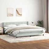 vidaXL Boxspring met matras fluweel lichtgrijs 180x220 cm