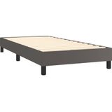 vidaXL Boxspring met matras kunstleer grijs 90x200 cm