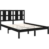 vidaXL Bedframe massief grenenhout zwart 140x190 cm