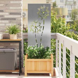 vidaXL Tuin decoratief paneel Zilver 50 x 140 cm Roestvrijstaal