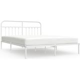 vidaXL Bedframe met hoofdbord metaal wit 180x200 cm