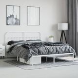 vidaXL Bedframe met hoofdbord metaal wit 180x200 cm