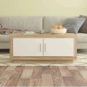 VidaXL-Salontafel-102x50x45-cm-bewerkt-hout-wit-en-sonoma-eikenkleurig