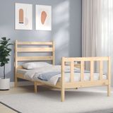 VidaXL Bedframe Massief Hout met Hoofdbord 90x200 cm