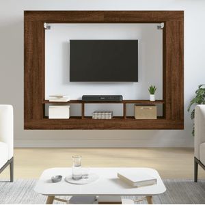 vidaXL Tv-meubel 152x22x113 cm bewerkt hout bruineikenkleurig