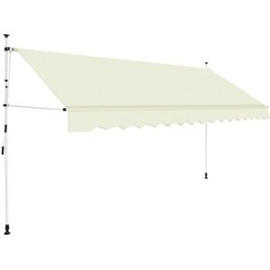 vidaXL Luifel handmatig uittrekbaar 350 cm crème