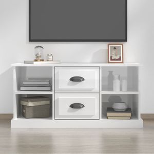 vidaXL Tv-meubel 99,5x35,5x48 cm bewerkt hout hoogglans wit