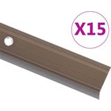 vidaXL Trapneuzen L-vormig 15 st 100 cm aluminium bruin