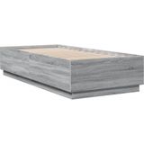 vidaXL Bedframe bewerkt hout grijs sonoma eikenkleurig 100x200 cm