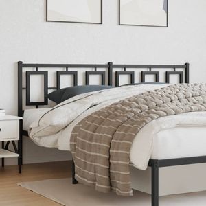 vidaXL - Hoofdbord - 180 - cm - metaal - zwart