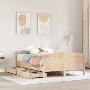 vidaXL Bedframe zonder matras massief grenenhout 140x190 cm