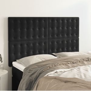 vidaXL Hoofdborden 4 st 72x5x78/88 cm fluweel zwart