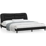 vidaXL Bedframe met hoofdbord kunstleer zwart en wit 180x200 cm