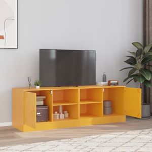vidaXL Tv-meubelen 2 st 67x39x44 cm staal mosterdgeel