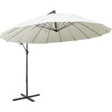 vidaXL Zweefparasol met aluminium paal 3 m wit