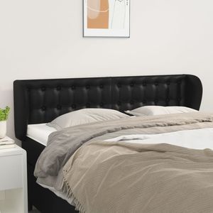 vidaXL - Hoofdbord - met - randen - 147x23x78/ - cm - kunstleer - zwart
