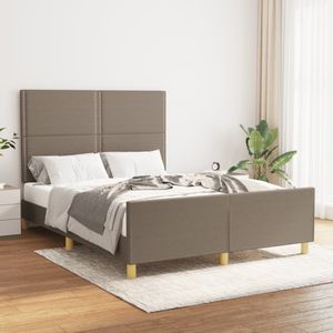 VidaXL Bedframe met Hoofdeinde Stof Taupe 140x200 cm