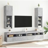 vidaXL Tv-meubels met LED-verlichting 2 st 30,5x30x102 cm betongrijs
