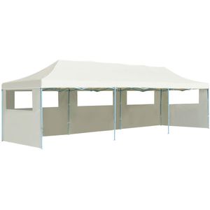 vidaXL Vouwtent pop-up met 5 zijwanden 3x9 m crème