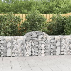 vidaXL Schanskorven 5 st gewelfd 200x30x80/100 cm gegalvaniseerd ijzer