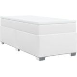 vidaXL Boxspring met matras kunstleer wit 90x200 cm