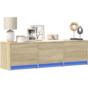 vidaXL Tv-meubel met LED 140x34x40 cm bewerkt hout sonoma eikenkleurig