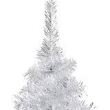 vidaXL Kunstkerstboom met verlichting en kerstballen 240 cm PET zilver