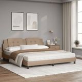 vidaXL Bed met matras kunstleer cappuccinokleurig 180x200 cm