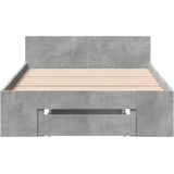vidaXL Bedframe met lade bewerkt hout betongrijs 90x200 cm