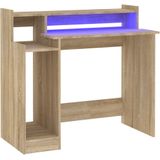 VidaXL Bureau met LED-verlichting 97x45x90 cm - Hout Sonoma Eikenkleurig