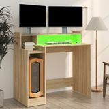 VidaXL Bureau met LED-verlichting 97x45x90 cm - Hout Sonoma Eikenkleurig