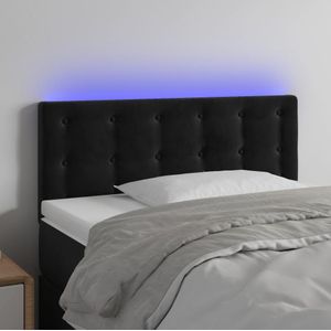 vidaXL - Hoofdbord - LEDx5x78/ - cm - fluweel - zwart