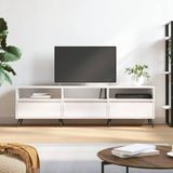 vidaXL Tv-meubel 150x30x44,5 cm bewerkt hout hoogglans wit