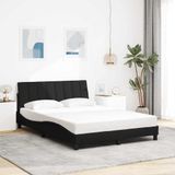 vidaXL Bedframe zonder matras stof zwart 140x200 cm