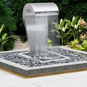 vidaXL - Tuinwaterval - 52,4x34,2x82 - cm - roestvrij - staal - zilverkleurig