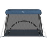 vidaXL Babybox met matras linnen marineblauw