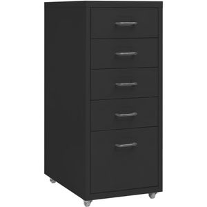 vidaXL Ladeblok verrijdbaar 28x41x69 cm metaal zwart