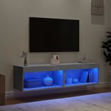 vidaXL Tv-meubels met LED-verlichting 2 st 60x30x30 cm betongrijs