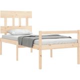 VidaXL Bedframe Massief Hout met Hoofdbord 100x200 cm