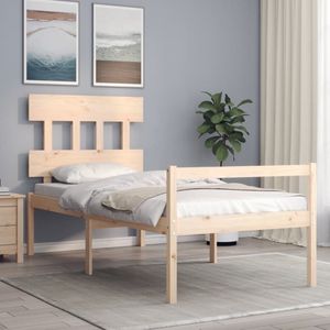 VidaXL Bedframe Massief Hout met Hoofdbord 100x200 cm